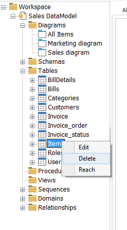 Deleting ERBuilder table